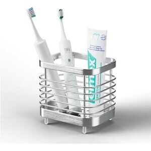 Countertop Toothbrush Holder Bathroom Electric Toothbrush Stand Organizer Silver